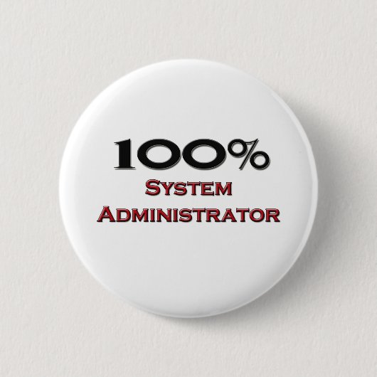 100% systeembeheerder ronde button 5,7 cm (Voorkant)