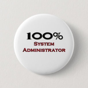 100% systeembeheerder ronde button 5,7 cm