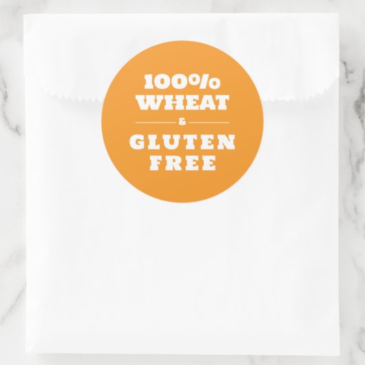 100% Tarwe- en glutenvrij Ronde Sticker (Tas)