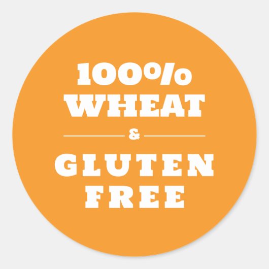 100% Tarwe & Gluten Vrij Ronde Sticker (Voorkant)