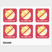 100% Tarwevrij Voedsel Allergie Coeliakie Alert St Vierkante Sticker (Vel)