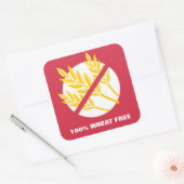 100% Tarwevrij Voedsel Allergie Coeliakie Alert St Vierkante Sticker (Envelop)
