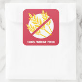 100% Tarwevrij Voedsel Allergie Coeliakie Alert St Vierkante Sticker (Tas)