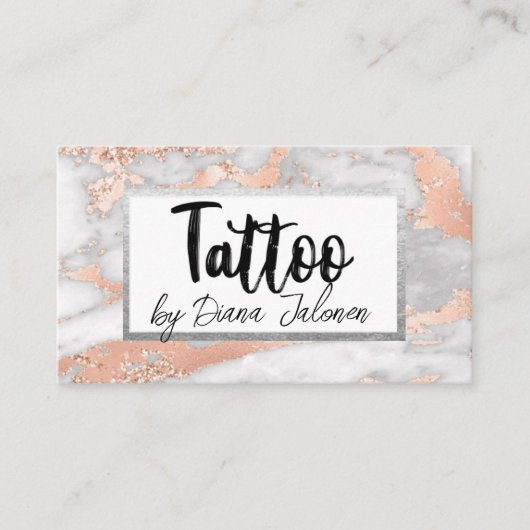 100 Tattoo Kunstenaar Afspraak Herinnering Roos Ma Visitekaartje (Voorkant)