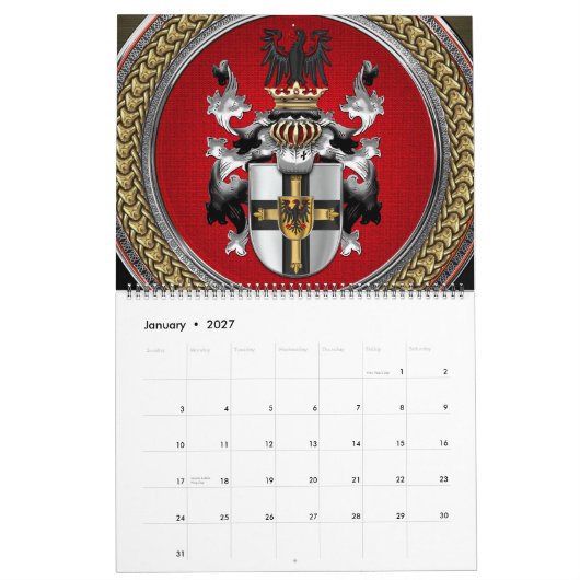 [100] Teutonische wapenschild Kalender (Jan 2027)