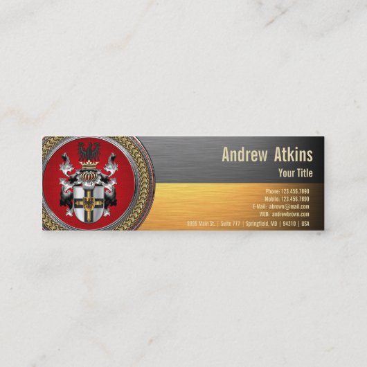 [100] Teutonische wapenschild Mini Visitekaartje (Achterkant)