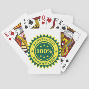 100% Tevredenheid Gegarandeerd Sticker Speelkaarten