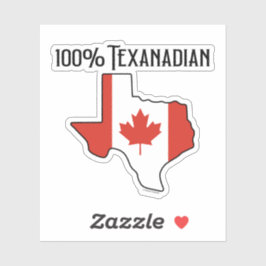 100% Texanadian op maat gesneden vinyl sticker