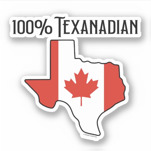 100% Texanadische op maat gesneden vinyl Sticker (Voorkant)
