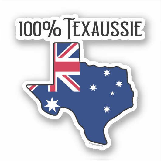 100% Texaussie op maat gemaakte vinyl sticker (Voorkant)