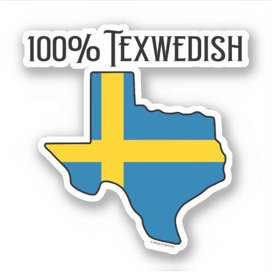 100% Texwedish op maat gesneden vinyl sticker (Voorkant)