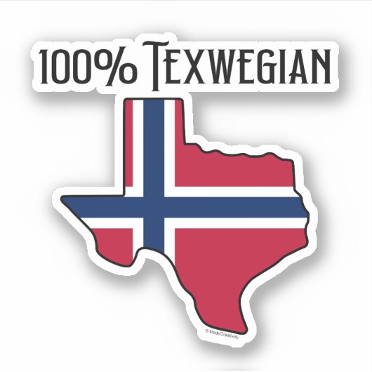 100% Texwegian Custom-Cut Vinyl Sticker (Voorkant)