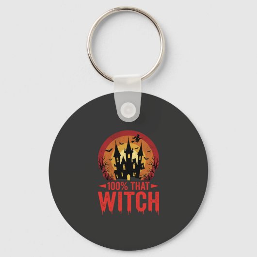 100% That Witch Halloween Kasteel Sleutelhanger (Voorkant)