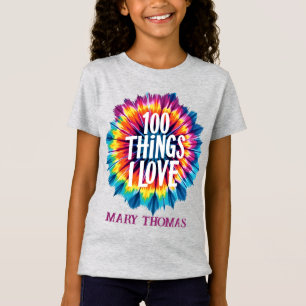 100 Things I Love" Stropdas-Dye Design - Unieke ge T-shirt