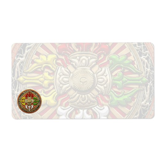 [100] Tibetan Double Dorje Mandala Etiket (Voorkant)