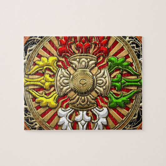 [100] Tibetan Double Dorje Mandala Legpuzzel (Horizontaal)