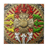 [100] Tibetan Double Dorje Mandala Tegeltje (Voorkant)