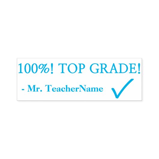 "100%! TOP GRADE!" Feedback Rubberstempel Zelfinktende Stempel (Design)