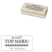 "100%! TOP MARK!" + Aangepaste school leraar naam Rubberstempel (Gestempeld)