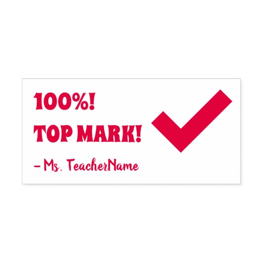 "100%! TOP MARK!" Rubberstempel voor toewijzing Zelfinktende Stempel (Design)