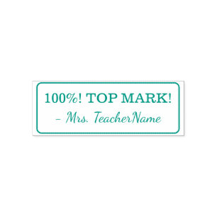 "100%! TOP MARK!" Rubberstempel Zelfinktende Stempel