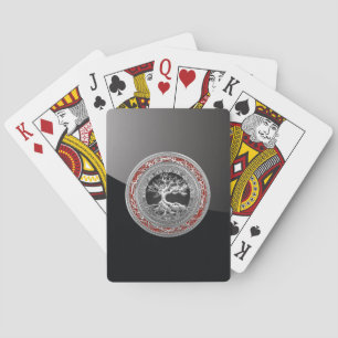 [100] Treasure Trove: Celtic Tree of Life [Silver] Pokerkaarten
