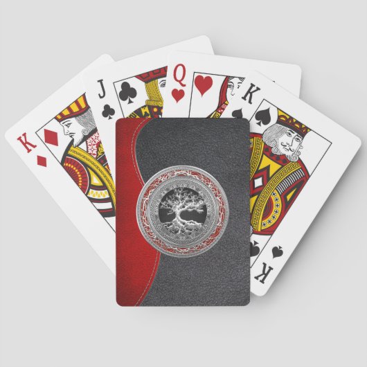 [100] Treasure Trove: Celtic Tree of Life [Silver] Speelkaarten (Achterkant)