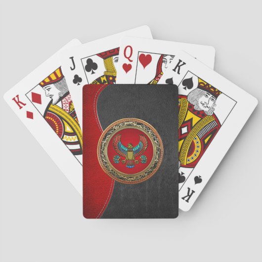 [100] Treasure Trove: Egyptische valk Speelkaarten (Achterkant)