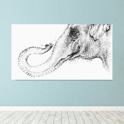 100% trouw van olifant door Inkspot Canvas Afdruk (Insitu (Houten vloer))