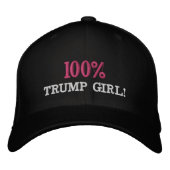 "100% TRUMP GIRL" geborduurd Pet (Voorkant)