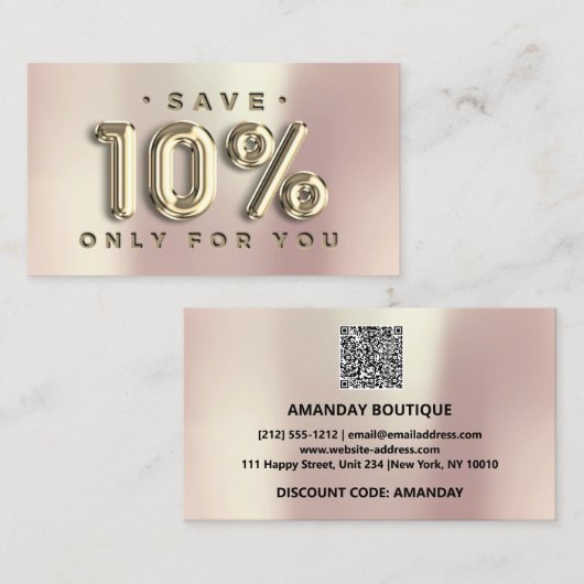 100 TUSSENVOEGSEL QRCODE 10%OFF Douane Logo Roos G Visitekaartje (Voorkant / Achterkant)