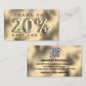100 TUSSENVOEGSEL QRCODE 20%OFF Logo Goud Dank u Visitekaartje (Voorkant / Achterkant)
