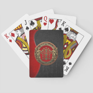 [100] Twee gouden nieren met een levensboom Pokerkaarten