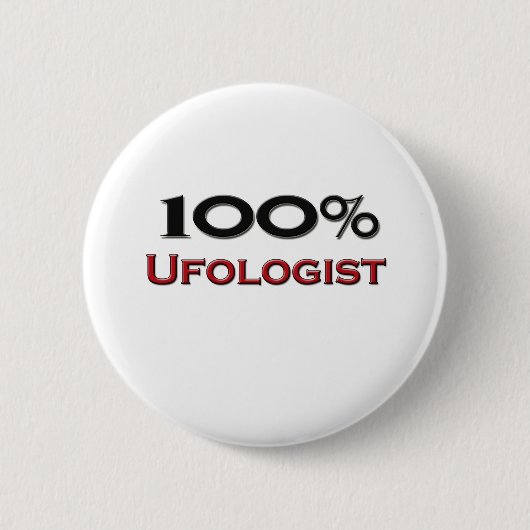 100 % ufoloog ronde button 5,7 cm (Voorkant)
