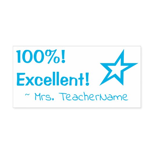"100%! Uitstekend!" + de naam van de douaneinstruc Zelfinktende Stempel (Design)