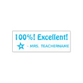 "100%! Uitstekend!" Teacher Feedback Rubber Stamp Zelfinktende Stempel (Design)