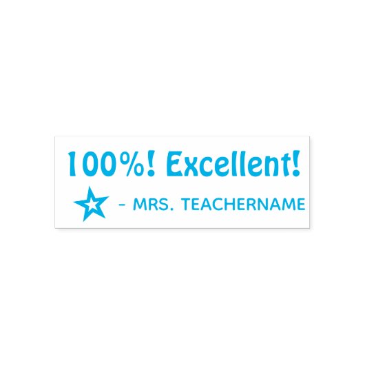 "100%! Uitstekend!" Teacher Feedback Rubber Stamp Zelfinktende Stempel (Design)