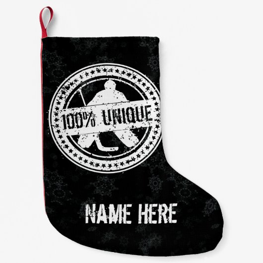 100% Unieke Hockey Goalie Kerst Stocking Kleine Kerstsok (Voorkant)