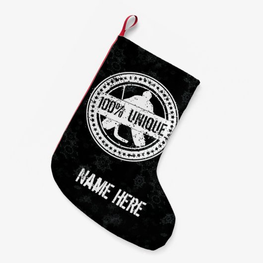 100% Unieke Hockey Goalie Kerst Stocking Kleine Kerstsok (Voorkant (Hangend))