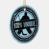 100% unieke Hockey Goalie-kerstversiering Keramisch Ornament (Rechts)