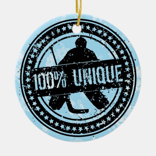 100% unieke Hockey Goalie-kerstversiering Keramisch Ornament (Voorkant)