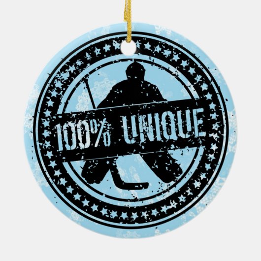 100% unieke Hockey Goalie-kerstversiering Keramisch Ornament (Achterkant)