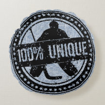 100% unieke Hockey Goalie Round Pillow