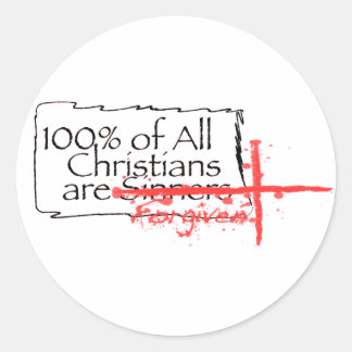 100% van de christenen ronde sticker