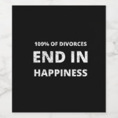 100% van de echtscheidingen eindigt in een geluksb wijn etiket (Enkel label)