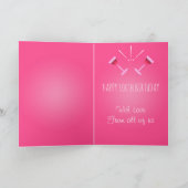 100 vandaag, glas rode wijn, gepersonaliseerd kaart (Binnen)