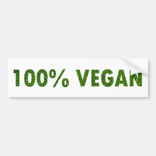 100% Vegan Bumpersticker (Voorkant)