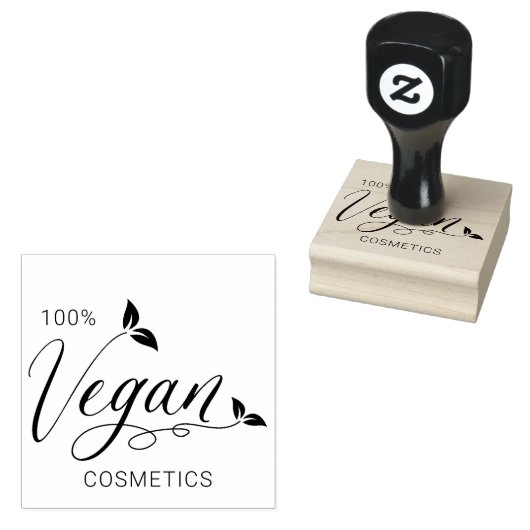 100% vegan cosmetica Creative Vegan Logo Rubberstempel (Gestempeld)