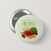 100% Vegan en Trots Ronde Button 5,7 Cm (Voorkant /achterkant)