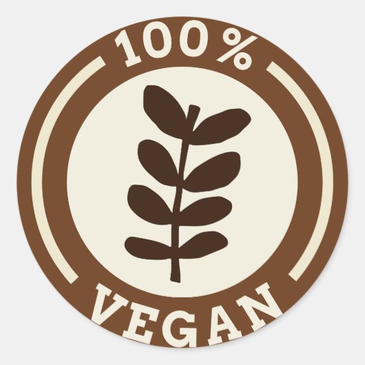 100% Vegan Ethical Kind Living Duurzaam Ronde Sticker (Voorkant)